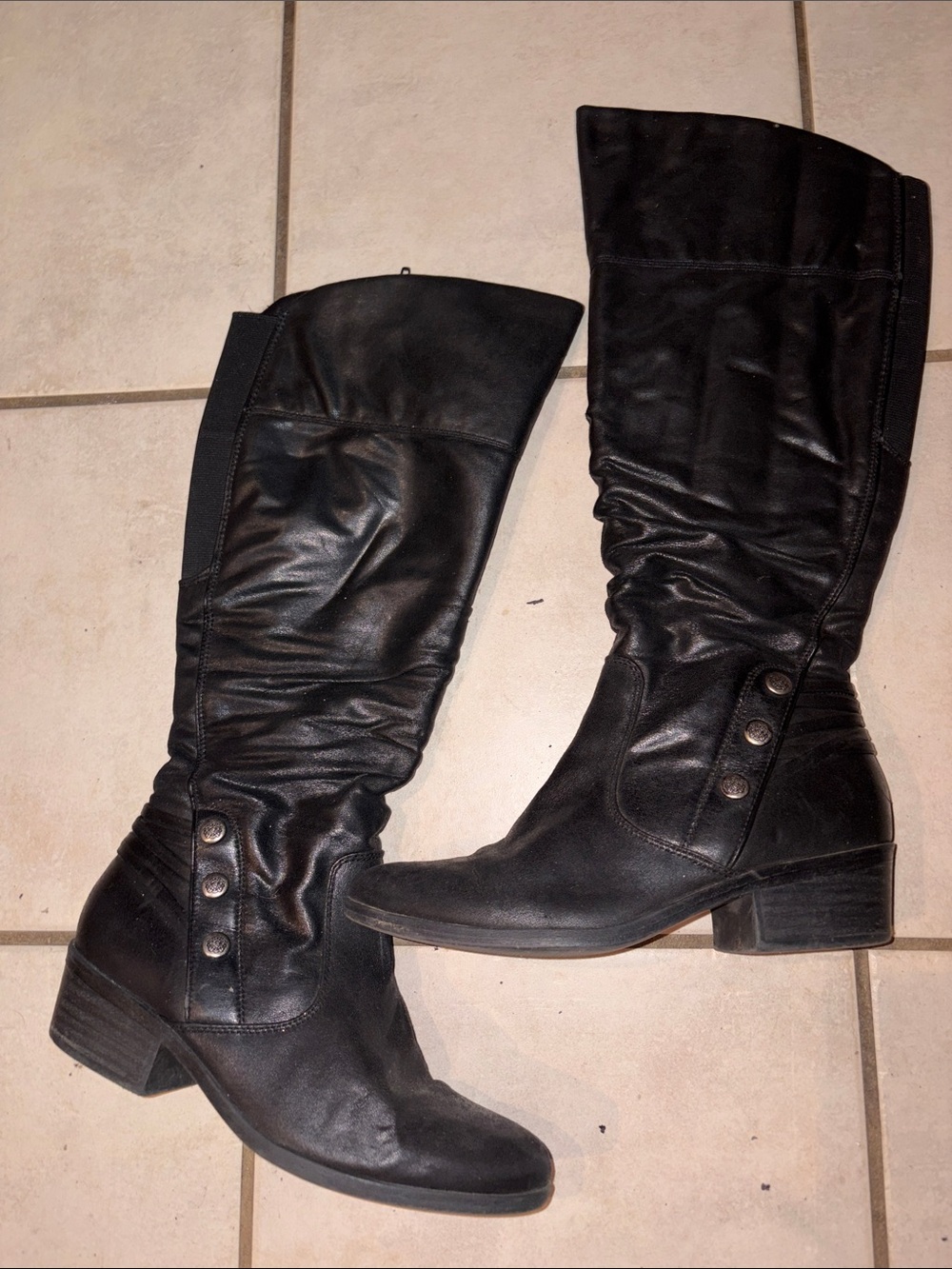 Y2K Black Knee-High Women's Riding Boots